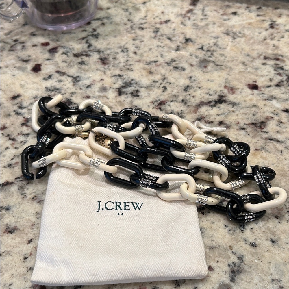 J.Crew Black and Cream Chain Necklace